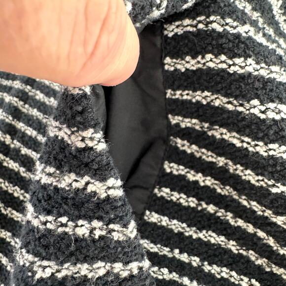 Theory Women Yasa Purpose Blazer Jacket Measures M Striped Zipper Textured Black - Picture 9 of 10